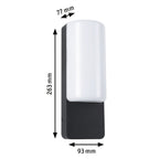 Paulmann LED Außenwandleuchte Bonnie IP44  93x77mm 3000K 8,5W 560lm 230V  Anthrazit Aluminium