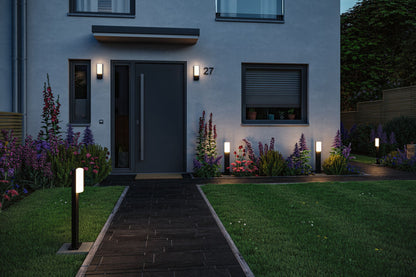 Paulmann LED Außenwandleuchte Bonnie Dämmerungsgesteuerter Bewegungsmelder (IR) IP44  93x77mm 3000K 8,5W 560lm 230V  Anthrazit Aluminium
