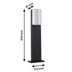 Paulmann LED Pollerleuchte Bonnie IP44  600mm 3000K 8,5W 560lm 230V  Anthrazit  Aluminium