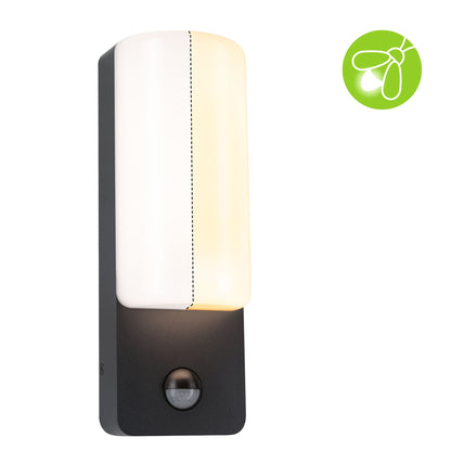 Paulmann LED Außenwandleuchte Bonnie Dämmerungsgesteuerter Bewegungsmelder (IR) insektenfreundlich und seewasserresistent IP44  93x77mm 2200 - 3000K 8,5W 560lm 230V  Anthrazit Aluminium