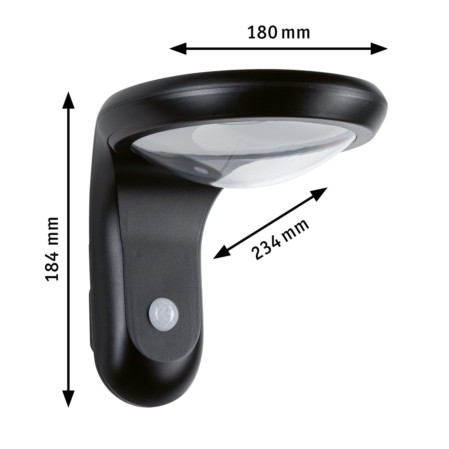 Paulmann Solar LED Außenwandleuchte Diskola Dämmerungsgesteuerter Bewegungsmelder (IR) IP44  180x234mm 3000K 3,5W 400lm 3,7V  Anthrazit Kunststoff