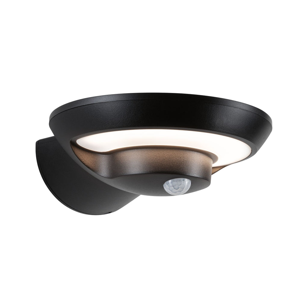 Paulmann Solar LED Außenwandleuchte Bordola Dämmerungsgesteuerter Bewegungsmelder (IR) IP44  180x211mm 3000K 3,5W 220lm 3,7V  Anthrazit Kunststoff