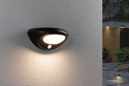Paulmann Solar LED Außenwandleuchte Sorova Dämmerungsgesteuerter Bewegungsmelder (IR) IP44  230x125mm 3000K 3,5W 220lm 3,7V  Anthrazit Kunststoff