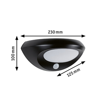 Paulmann Solar LED Außenwandleuchte Sorova Dämmerungsgesteuerter Bewegungsmelder (IR) IP44  230x125mm 3000K 3,5W 220lm 3,7V  Anthrazit Kunststoff