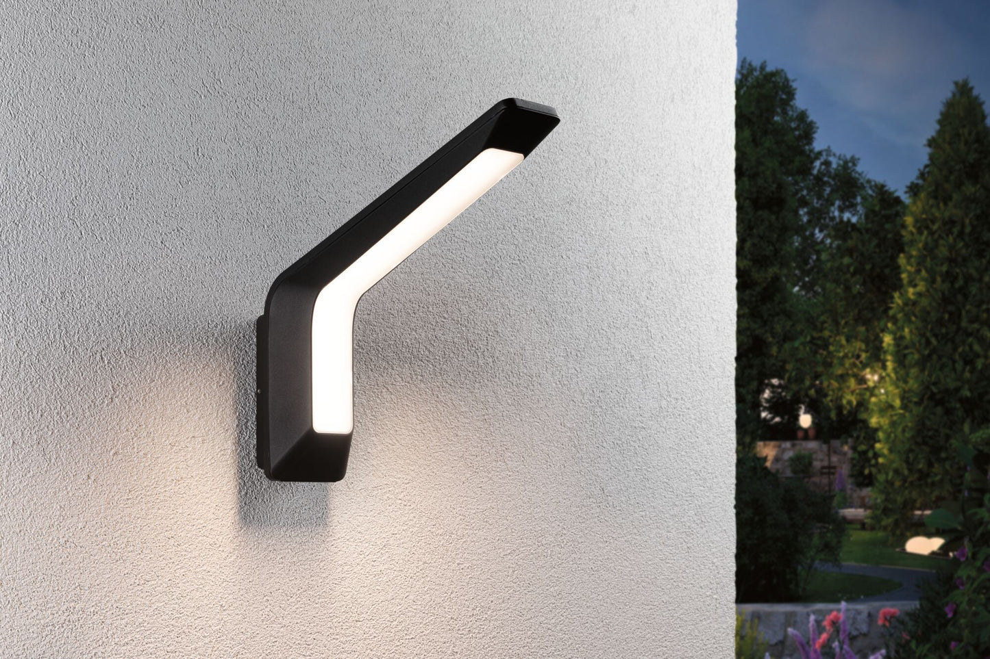 Paulmann LED Außenwandleuchte Merano Dämmerungsgesteuerter Bewegungsmelder (HF) IP44  90x328mm 3000K 14W 950lm 230V  Anthrazit Aluminium