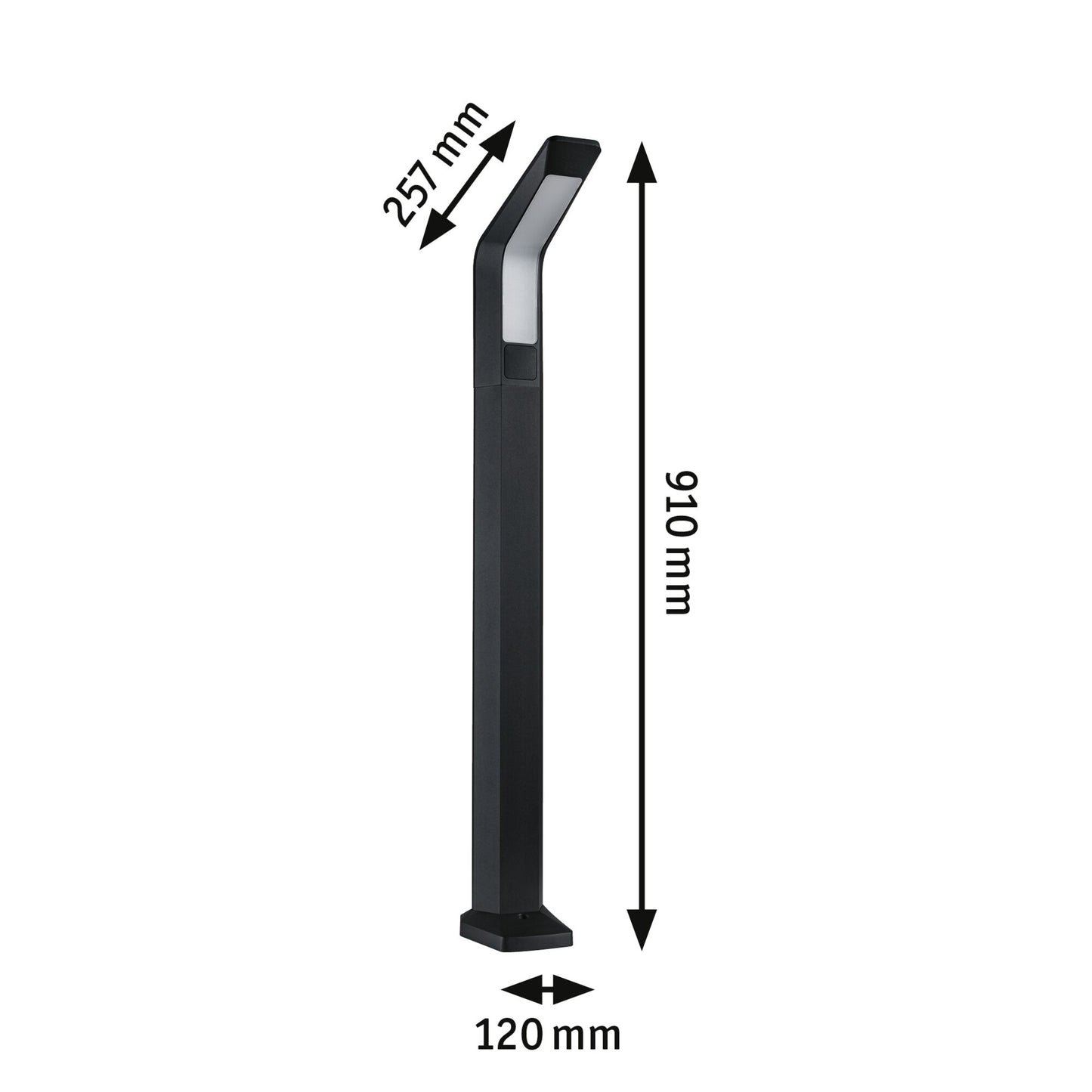 Paulmann LED Pollerleuchte Merano Dämmerungsgesteuerter Bewegungsmelder (HF) IP44  910mm 3000K 14W 850lm 230V  Anthrazit  Aluminium