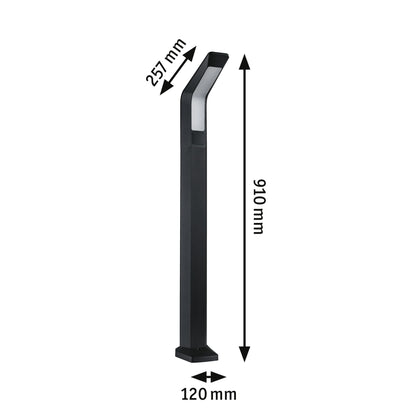 Paulmann LED Pollerleuchte Merano Dämmerungsgesteuerter Bewegungsmelder (HF) IP44  910mm 3000K 14W 850lm 230V  Anthrazit  Aluminium