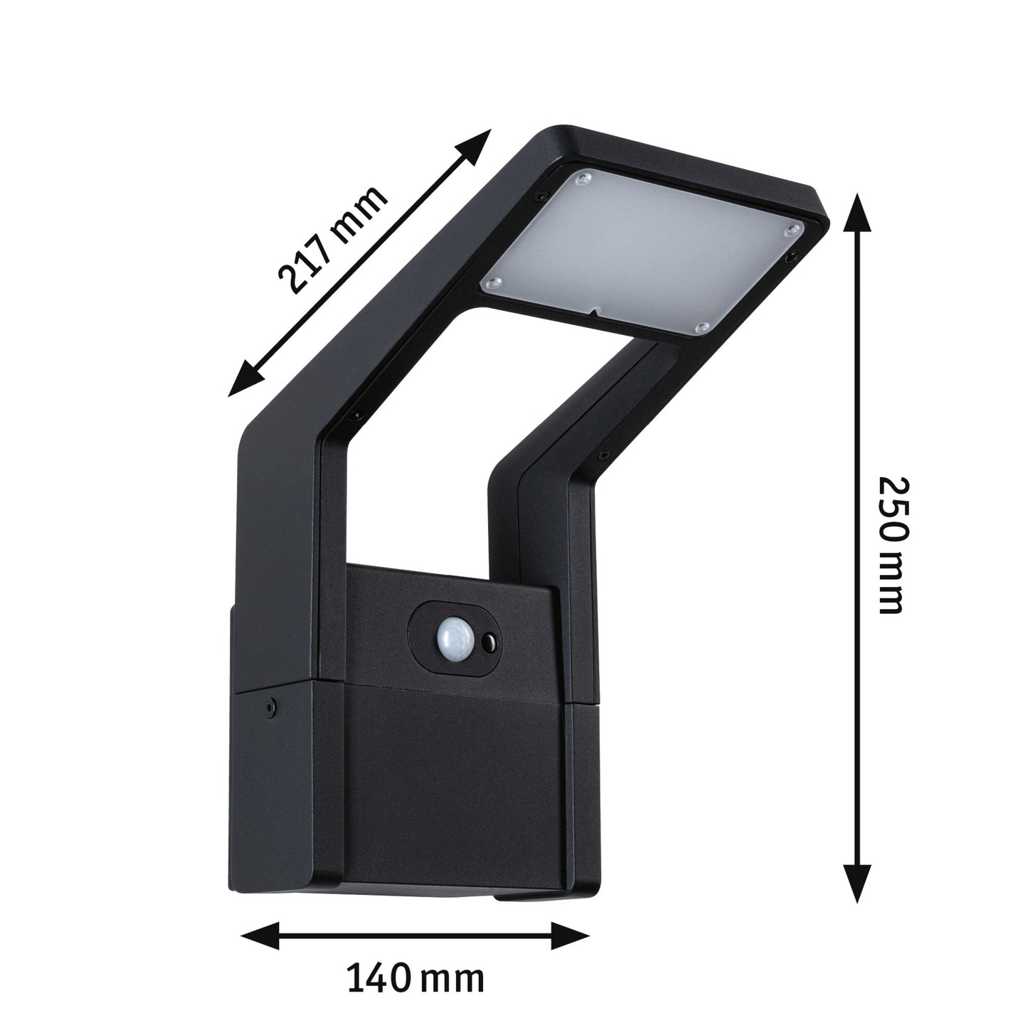 Paulmann LED Außenwandleuchte Juntea Dämmerungsgesteuerter Bewegungsmelder (IR) IP44  140x217mm 3000K 11W 900lm 230V  Anthrazit Aluminium
