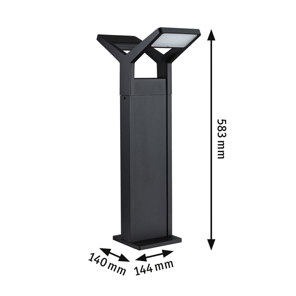 Paulmann LED Pollerleuchte Juntea Dämmerungssensor IP44  585mm 3000K 2x12,5W 2x800lm 230V  Anthrazit  Aluminium