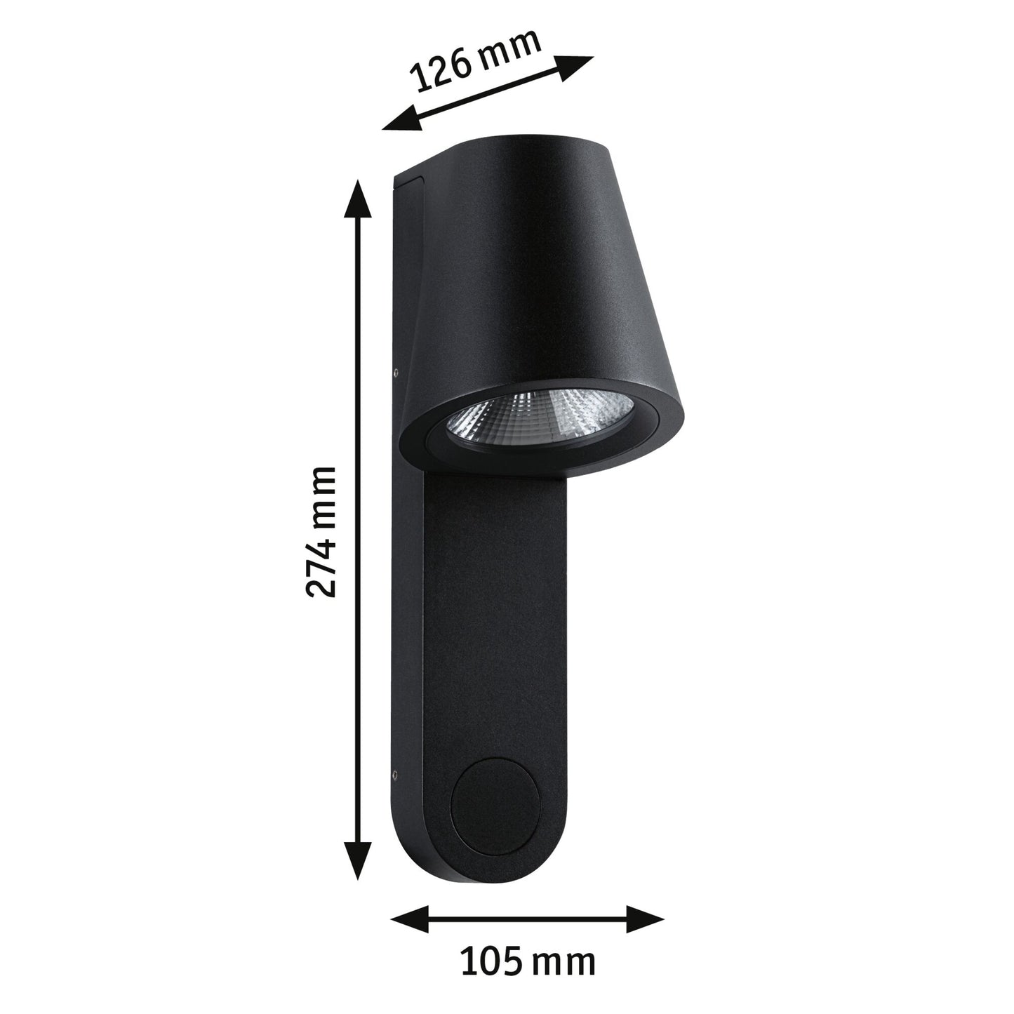 Paulmann LED Außenwandleuchte Caissa Dämmerungsgesteuerter Bewegungsmelder (HF) IP44  105x127mm 3000K 9W 700lm 230V 65° Anthrazit Aluminium