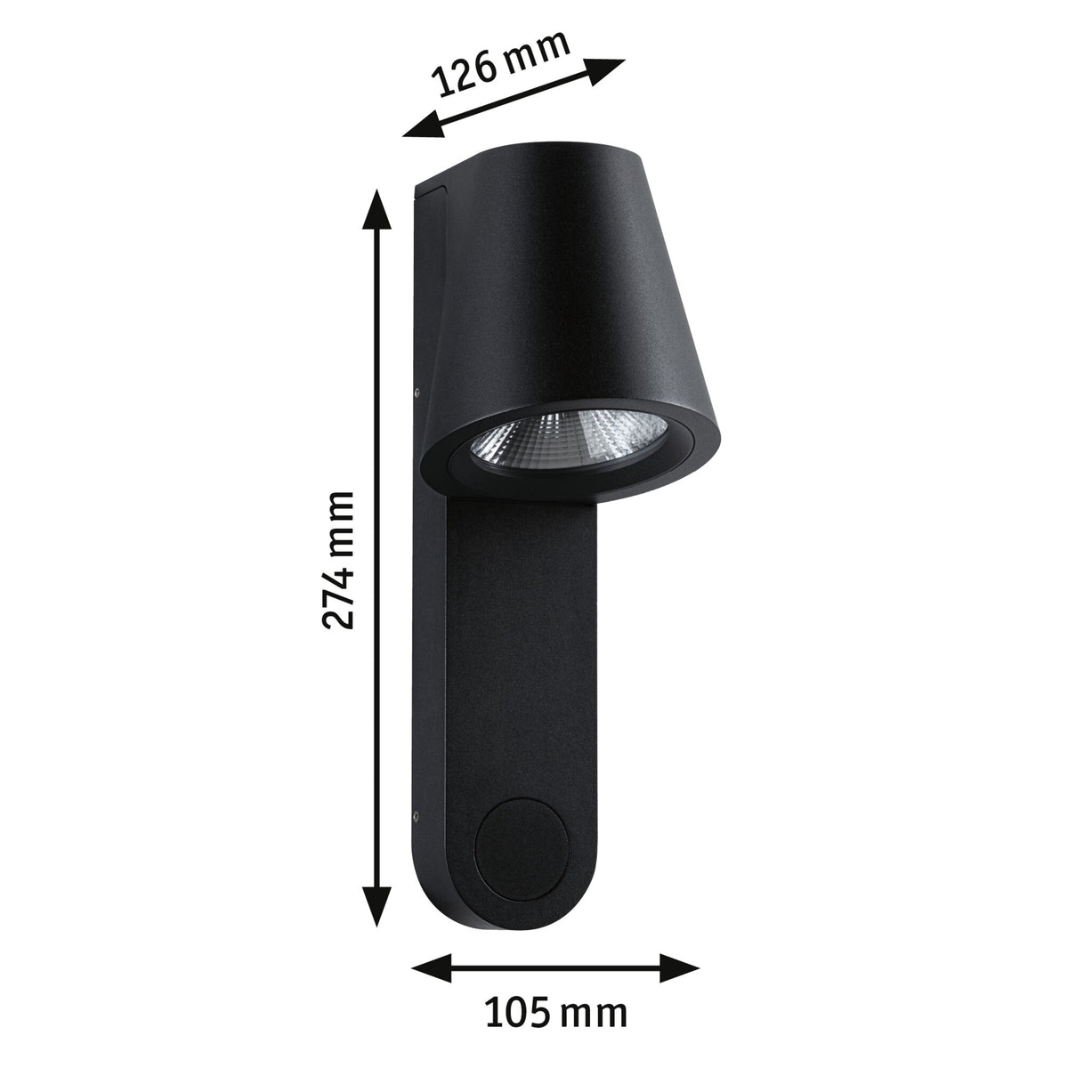 Paulmann LED Außenwandleuchte Caissa Dämmerungsgesteuerter Bewegungsmelder (HF) IP44  105x127mm 3000K 9W 700lm 230V 65° Anthrazit Aluminium