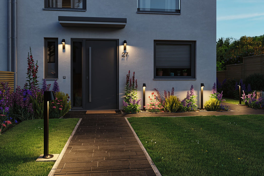 Paulmann LED Pollerleuchte Caissa Dämmerungsgesteuerter Bewegungsmelder (HF) IP44  793mm 3000K 9W 700lm 230V 65° Anthrazit  Aluminium