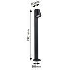 Paulmann LED Pollerleuchte Caissa Dämmerungsgesteuerter Bewegungsmelder (HF) IP44  793mm 3000K 9W 700lm 230V 65° Anthrazit  Aluminium