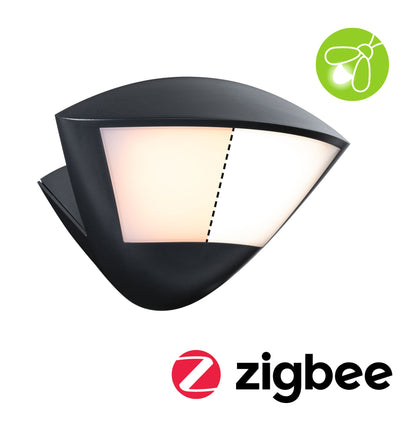 Paulmann LED Außenwandleuchte Skyla Dämmerungsgesteuerter Bewegungsmelder (IR) insektenfreundlich Smart Home Zigbee 3.0  IP44  226x164mm Tunable Warm 10W 840lm 230V  Anthrazit Aluminium