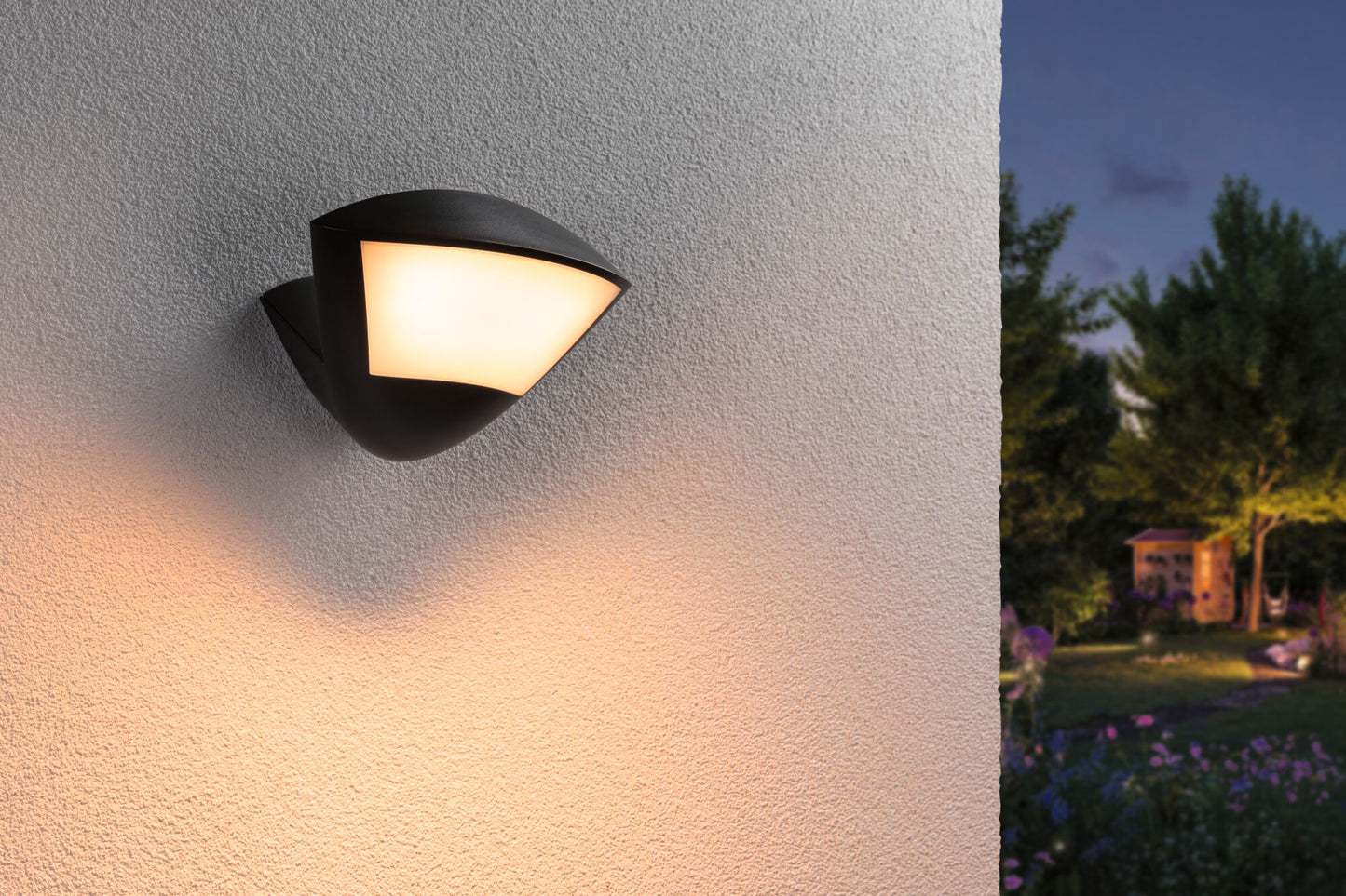 Paulmann LED Außenwandleuchte Skyla Dämmerungsgesteuerter Bewegungsmelder (IR) insektenfreundlich Smart Home Zigbee 3.0  IP44  226x164mm Tunable Warm 10W 840lm 230V  Anthrazit Aluminium
