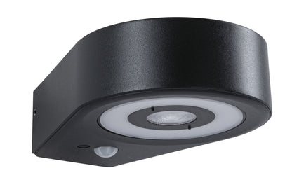 Paulmann LED Außenwandleuchte Silma Dämmerungsgesteuerter Bewegungsmelder (IR) IP44  65x186mm 3000K 5,5W / 0,7W 600lm 230V  Anthrazit Aluminium