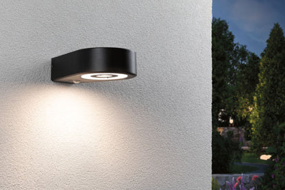 Paulmann LED Außenwandleuchte Silma Dämmerungsgesteuerter Bewegungsmelder (IR) IP44  65x186mm 3000K 5,5W / 0,7W 600lm 230V  Anthrazit Aluminium