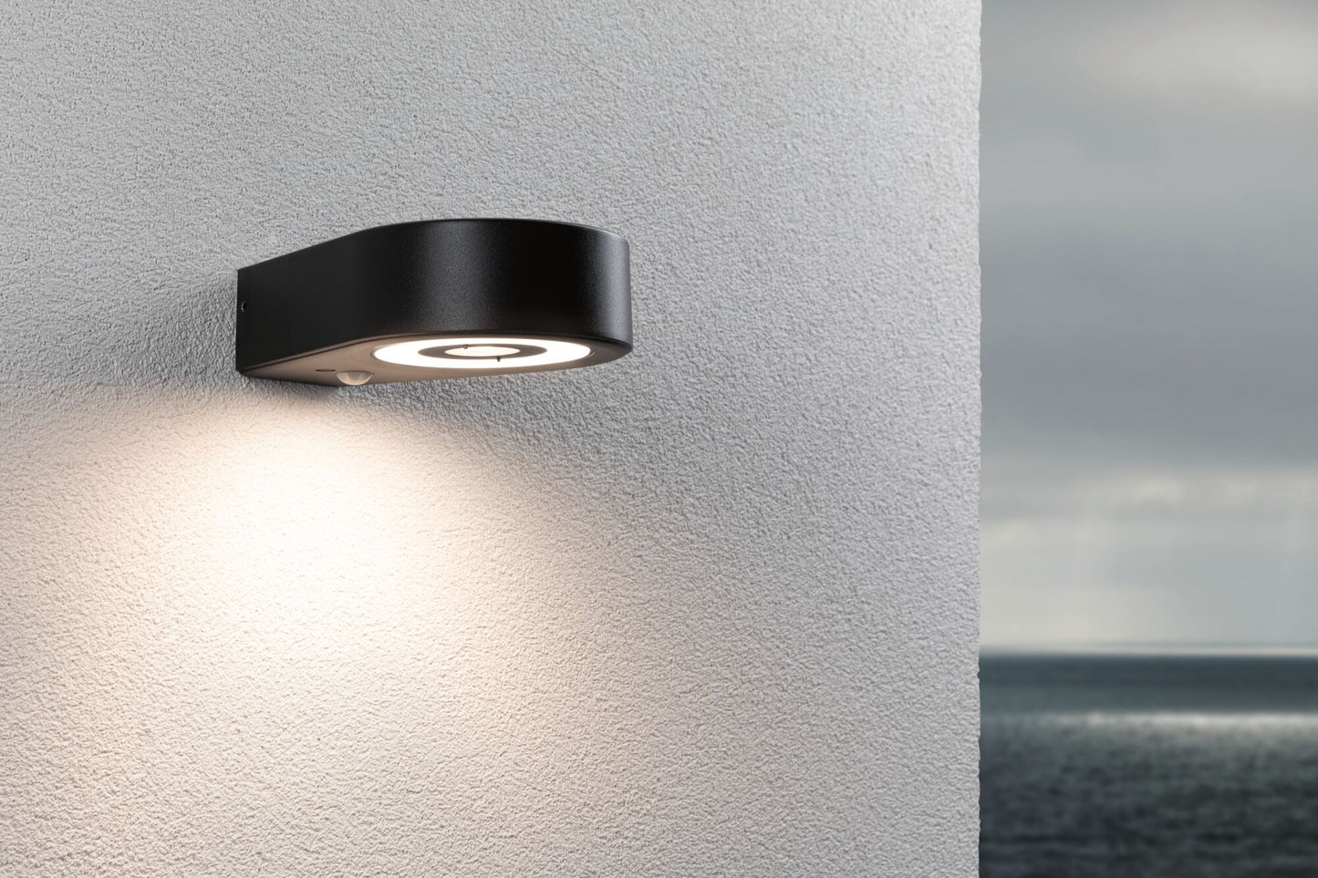 Paulmann LED Außenwandleuchte Silma Dämmerungsgesteuerter Bewegungsmelder (IR) IP44  65x186mm 3000K 5,5W / 0,7W 600lm 230V  Anthrazit Aluminium