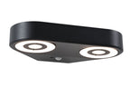 Paulmann LED Außenwandleuchte Silma Dämmerungsgesteuerter Bewegungsmelder (IR) Zweifacher Lichtaustritt IP44 eckig 280x176mm 3000K 2x5,5W / 2x0,7W 2x600lm 230V  Anthrazit Aluminium