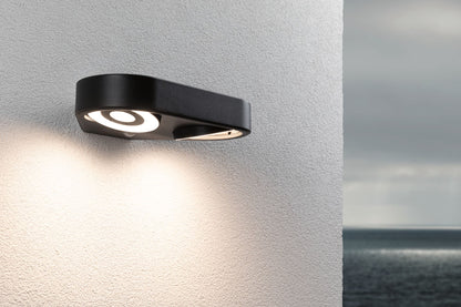 Paulmann LED Außenwandleuchte Silma Dämmerungsgesteuerter Bewegungsmelder (IR) Zweifacher Lichtaustritt IP44 eckig 280x176mm 3000K 2x5,5W / 2x0,7W 2x600lm 230V  Anthrazit Aluminium
