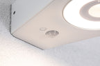 Paulmann LED Außenwandleuchte Silma Dämmerungsgesteuerter Bewegungsmelder (IR) IP44  65x186mm 3000K 5,5W / 0,7W 600lm 230V  Weiß Aluminium