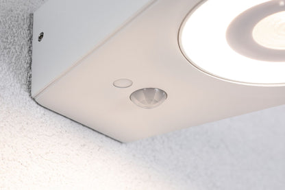 Paulmann LED Außenwandleuchte Silma Dämmerungsgesteuerter Bewegungsmelder (IR) IP44  65x186mm 3000K 5,5W / 0,7W 600lm 230V  Weiß Aluminium