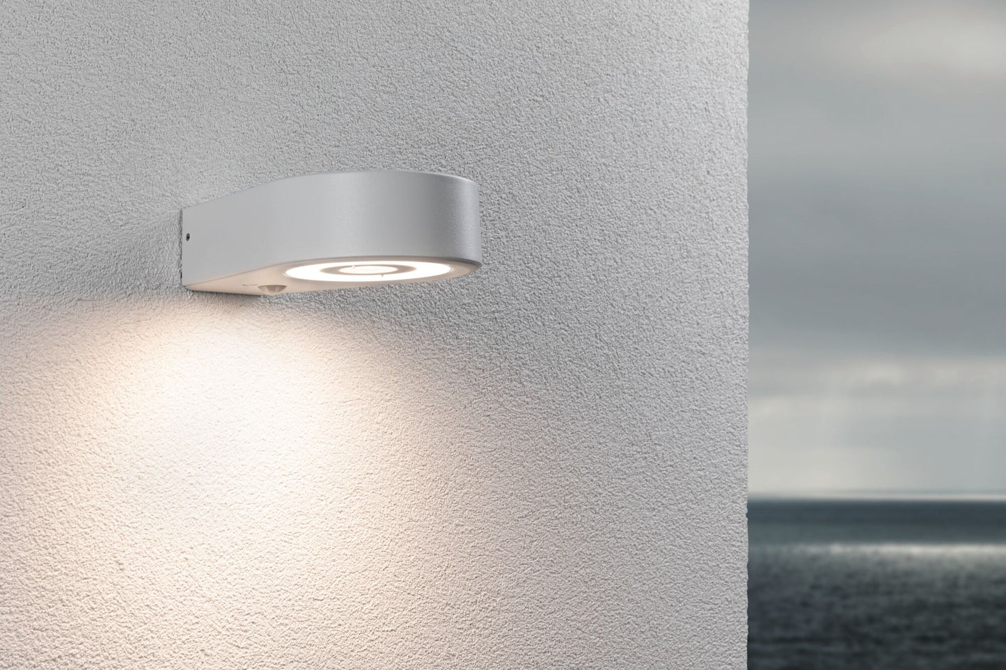 Paulmann LED Außenwandleuchte Silma Dämmerungsgesteuerter Bewegungsmelder (IR) IP44  65x186mm 3000K 5,5W / 0,7W 600lm 230V  Weiß Aluminium