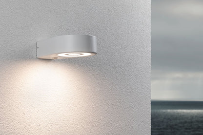 Paulmann LED Außenwandleuchte Silma Dämmerungsgesteuerter Bewegungsmelder (IR) IP44  65x186mm 3000K 5,5W / 0,7W 600lm 230V  Weiß Aluminium