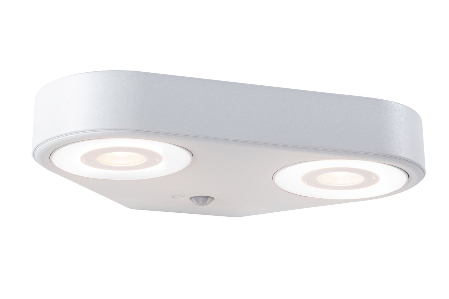 Paulmann LED Außenwandleuchte Silma Dämmerungsgesteuerter Bewegungsmelder (IR) Zweifacher Lichtaustritt IP44  280x176mm 3000K 2x5,5W / 2x0,7W 2x600lm 230V  Weiß Aluminium