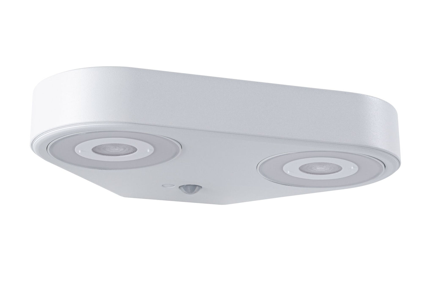 Paulmann LED Außenwandleuchte Silma Dämmerungsgesteuerter Bewegungsmelder (IR) Zweifacher Lichtaustritt IP44  280x176mm 3000K 2x5,5W / 2x0,7W 2x600lm 230V  Weiß Aluminium