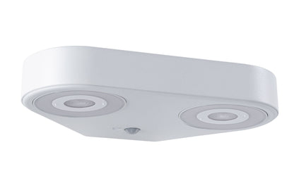 Paulmann LED Außenwandleuchte Silma Dämmerungsgesteuerter Bewegungsmelder (IR) Zweifacher Lichtaustritt IP44  280x176mm 3000K 2x5,5W / 2x0,7W 2x600lm 230V  Weiß Aluminium