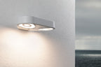 Paulmann LED Außenwandleuchte Silma Dämmerungsgesteuerter Bewegungsmelder (IR) Zweifacher Lichtaustritt IP44  280x176mm 3000K 2x5,5W / 2x0,7W 2x600lm 230V  Weiß Aluminium