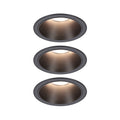 Paulmann LED Einbauleuchte Cole 3er-Set 3-Step-Dim Coin IP44 rund 88mm  Coin 3x6W 3x470lm 230V dimmbar 2700K Schwarz