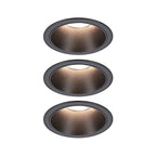 Paulmann LED Einbauleuchte Cole 3er-Set 3-Step-Dim Coin IP44 rund 88mm  Coin 3x6W 3x470lm 230V dimmbar 2700K Schwarz