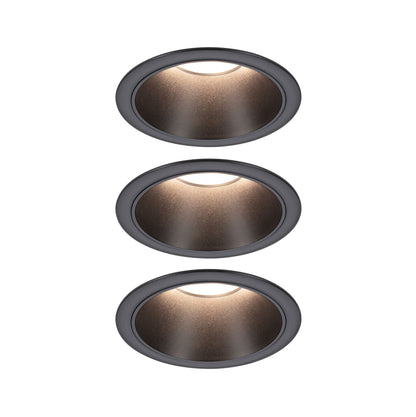 Paulmann LED Einbauleuchte Cole 3er-Set 3-Step-Dim Coin IP44 rund 88mm  Coin 3x6W 3x470lm 230V dimmbar 2700K Schwarz
