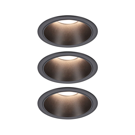 Paulmann LED Einbauleuchte Cole 3er-Set 3-Step-Dim Coin IP44 rund 88mm  Coin 3x6W 3x470lm 230V dimmbar 2700K Schwarz