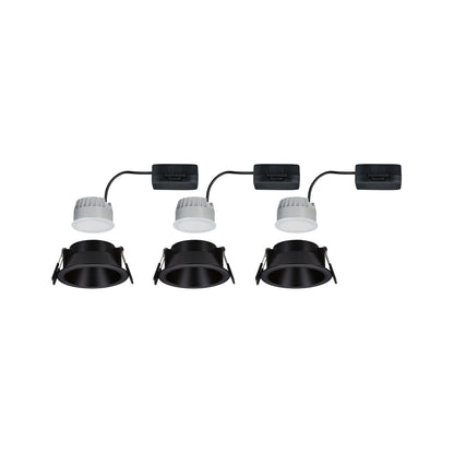 Paulmann LED Einbauleuchte Cole 3er-Set 3-Step-Dim Coin IP44 rund 88mm  Coin 3x6W 3x470lm 230V dimmbar 2700K Schwarz