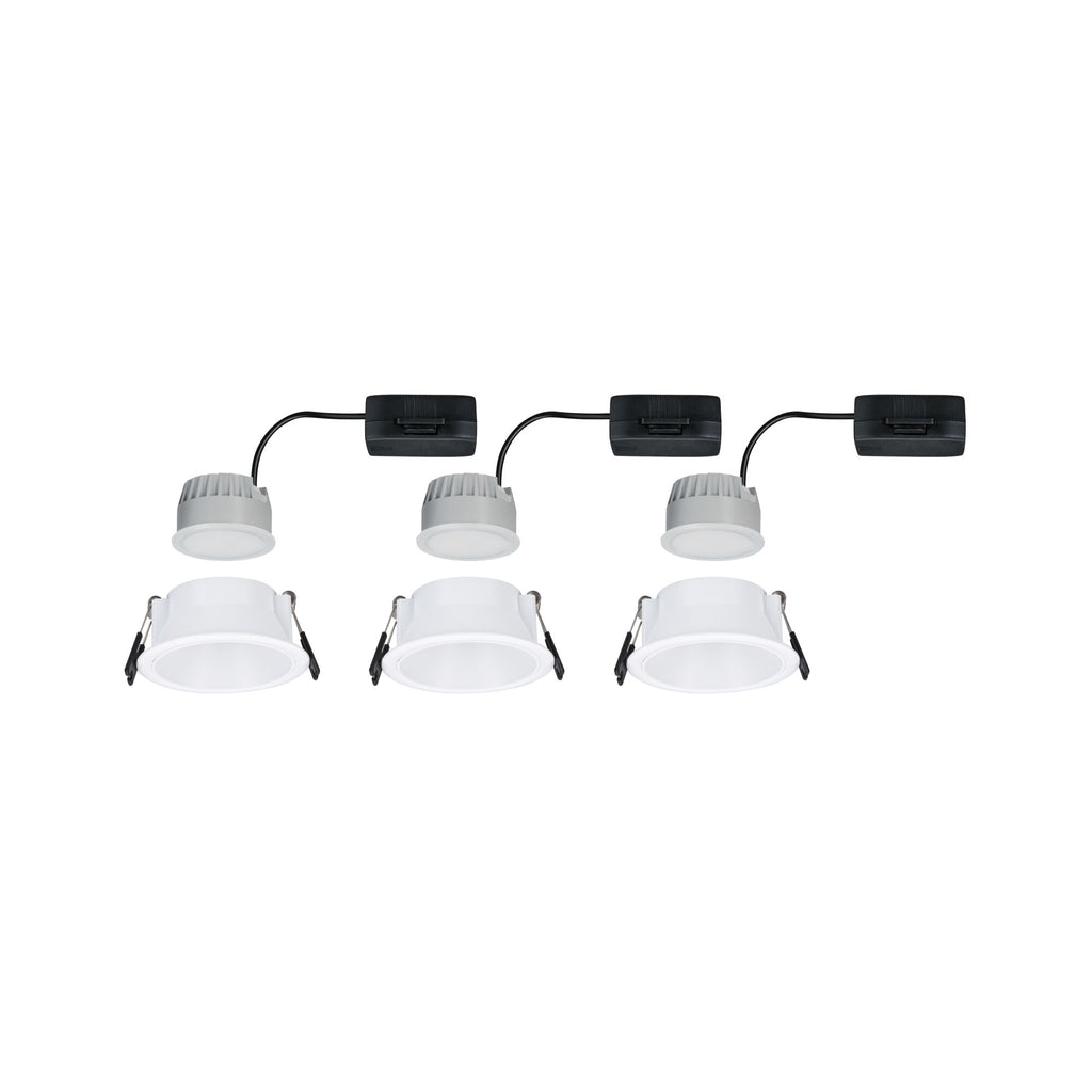 Paulmann LED Einbauleuchte Cole 3er-Set 3-Step-Dim Coin IP44 rund 88mm  Coin 3x6W 3x470lm 230V dimmbar 2700K Weiß