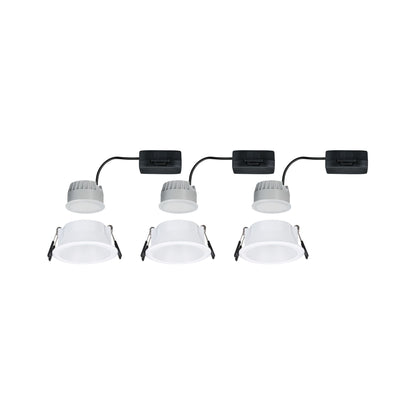 Paulmann LED Einbauleuchte Cole 3er-Set 3-Step-Dim Coin IP44 rund 88mm  Coin 3x6W 3x470lm 230V dimmbar 2700K Weiß