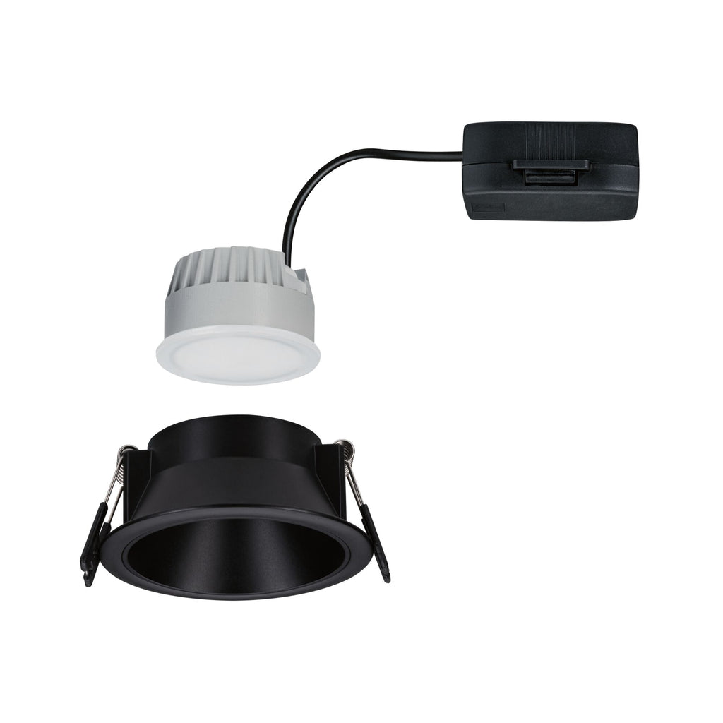 Paulmann LED Einbauleuchte Cole Einzelleuchte 3-Step-Dim Coin IP44 rund 88mm  Coin 6W 470lm 230V dimmbar 2700K Schwarz
