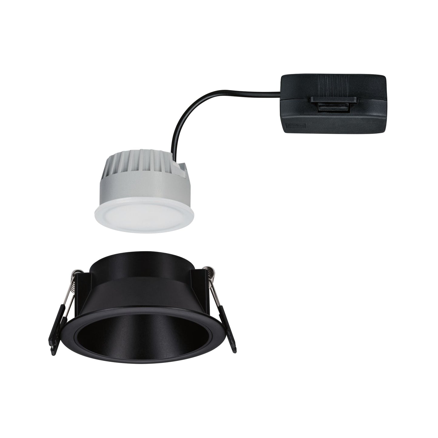 Paulmann LED Einbauleuchte Cole Einzelleuchte 3-Step-Dim Coin IP44 rund 88mm  Coin 6W 470lm 230V dimmbar 2700K Schwarz