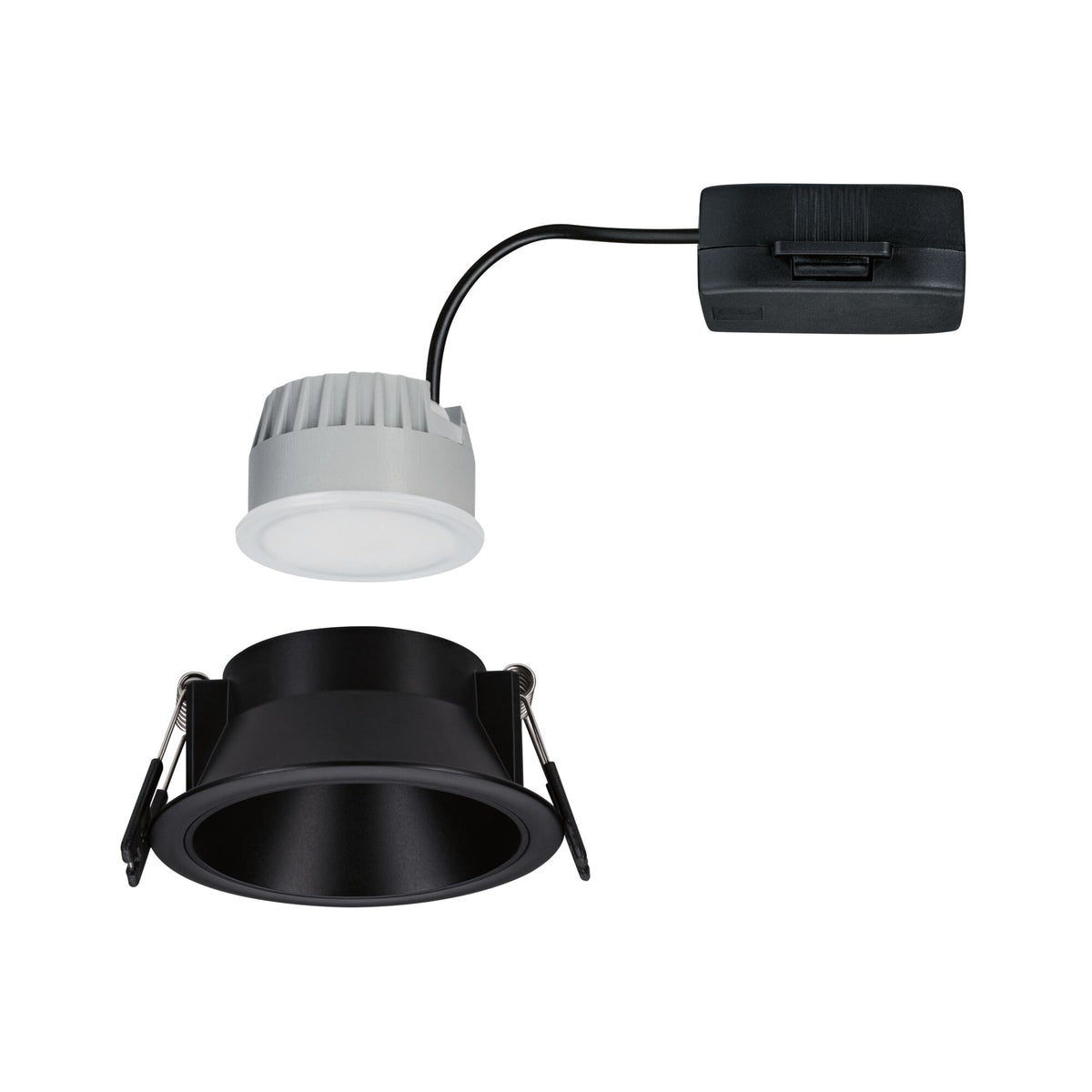 Paulmann LED Einbauleuchte Cole Einzelleuchte 3-Step-Dim Coin IP44 rund 88mm  Coin 6W 470lm 230V dimmbar 2700K Schwarz