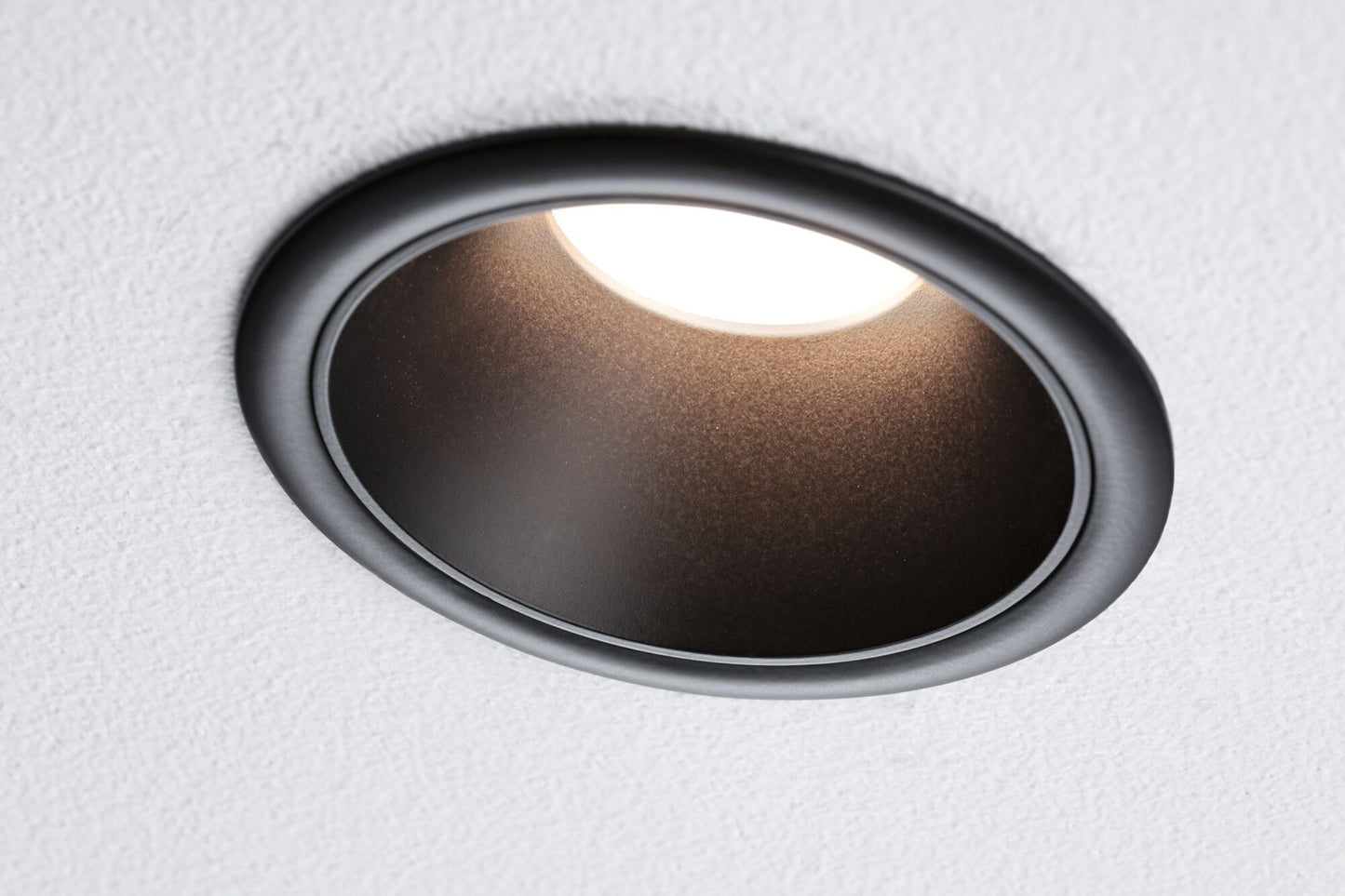 Paulmann LED Einbauleuchte Cole Einzelleuchte 3-Step-Dim Coin IP44 rund 88mm  Coin 6W 470lm 230V dimmbar 2700K Schwarz