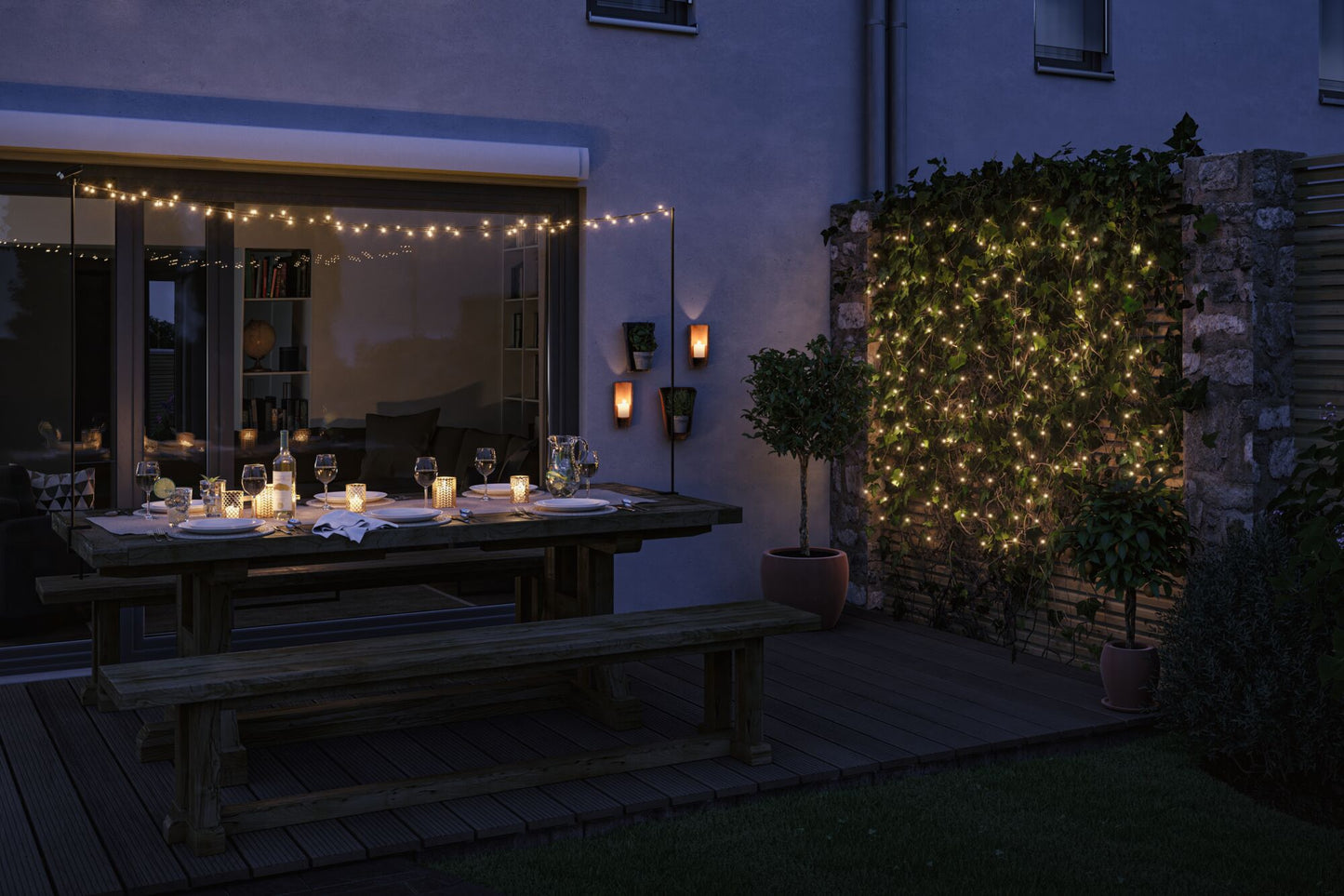 Paulmann Solar Lichterkette Aurinka IP44 3000K 60x3lm Schwarz
