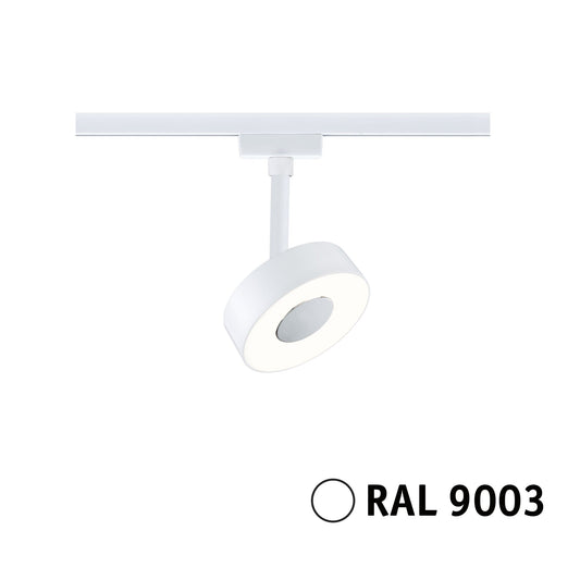 Paulmann URail LED Schienenspot Circle Einzelleuchte 180lm 5W 3000K dimmbar 230V Signalweiß