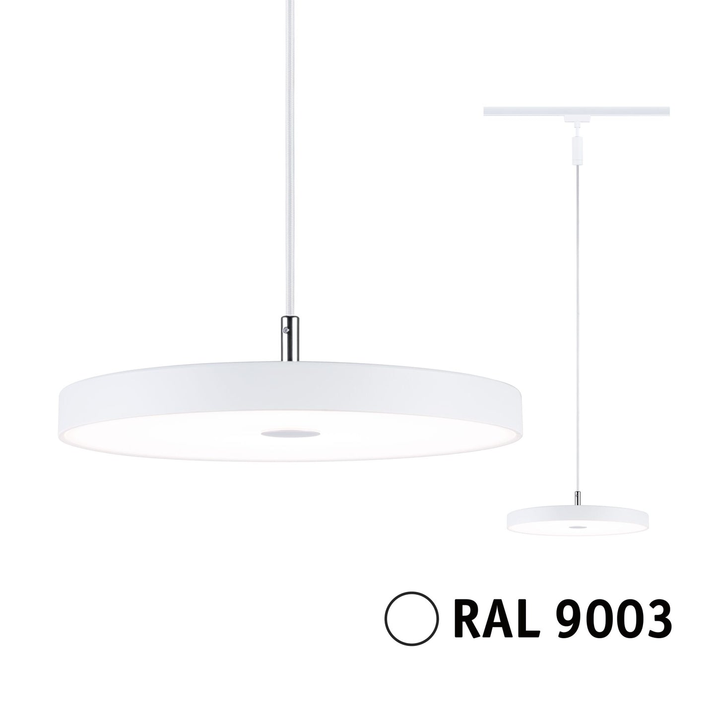 Paulmann URail LED Pendel Hildor 3-Step-Dim   850lm 15W 3000K dimmbar 230V Signalweiß