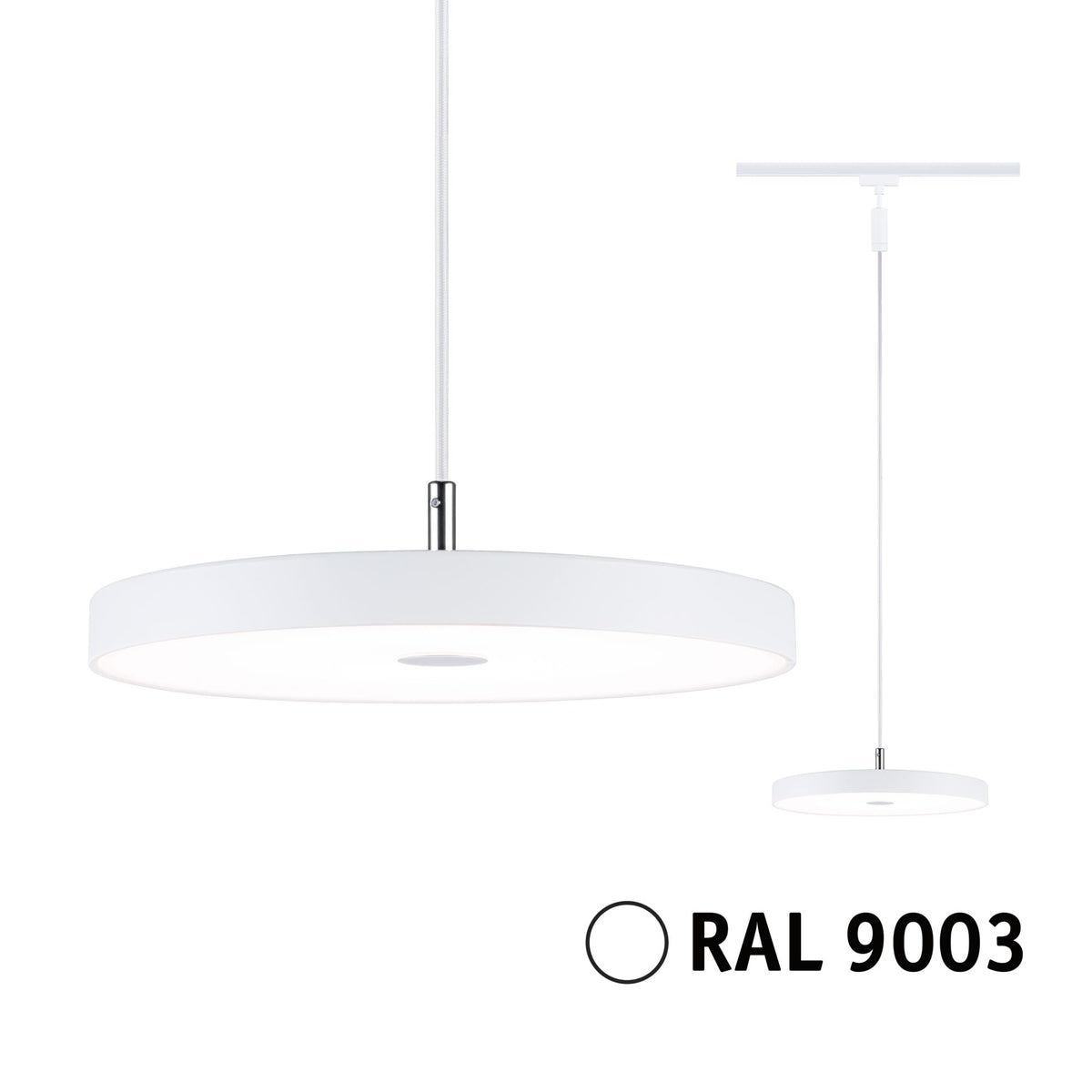 Paulmann URail LED Pendel Hildor 3-Step-Dim   850lm 15W 3000K dimmbar 230V Signalweiß