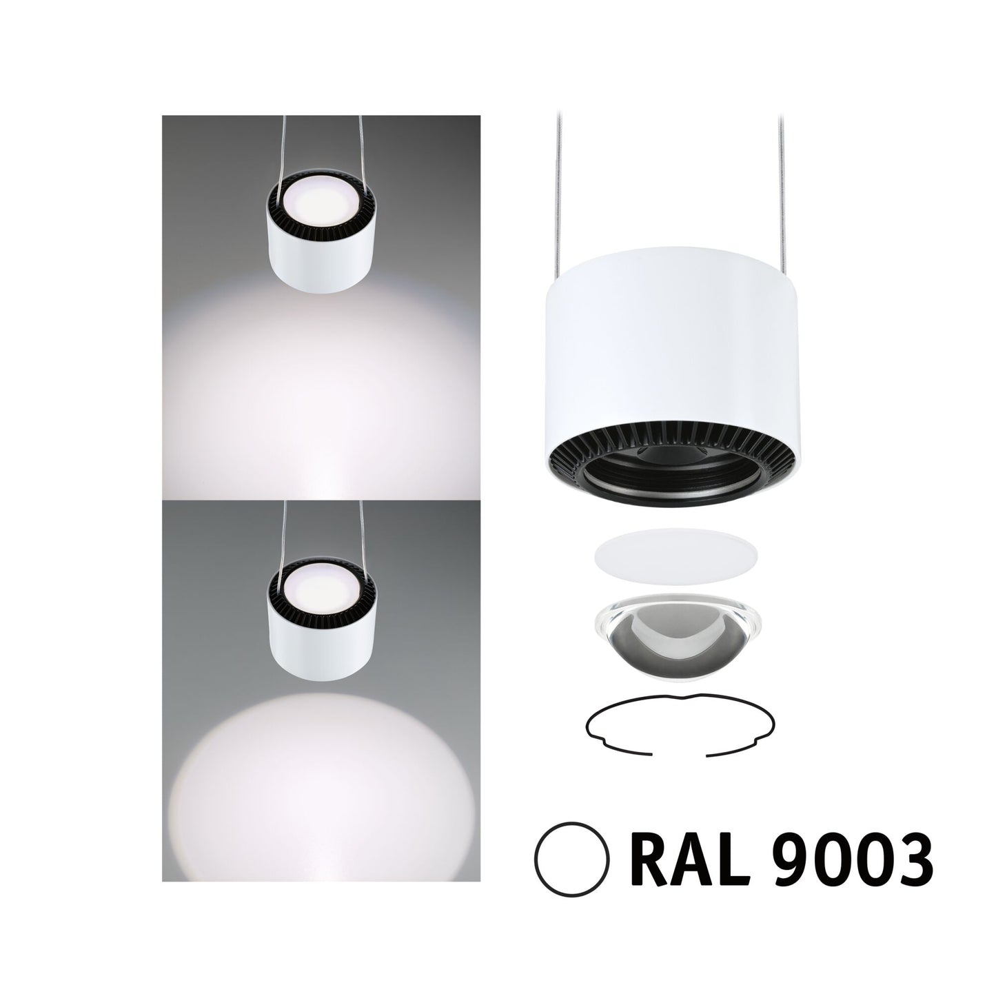 Paulmann URail LED Pendel Aldan 930lm / 530lm 8,5W 4000K dimmbar 230V Signalweiß