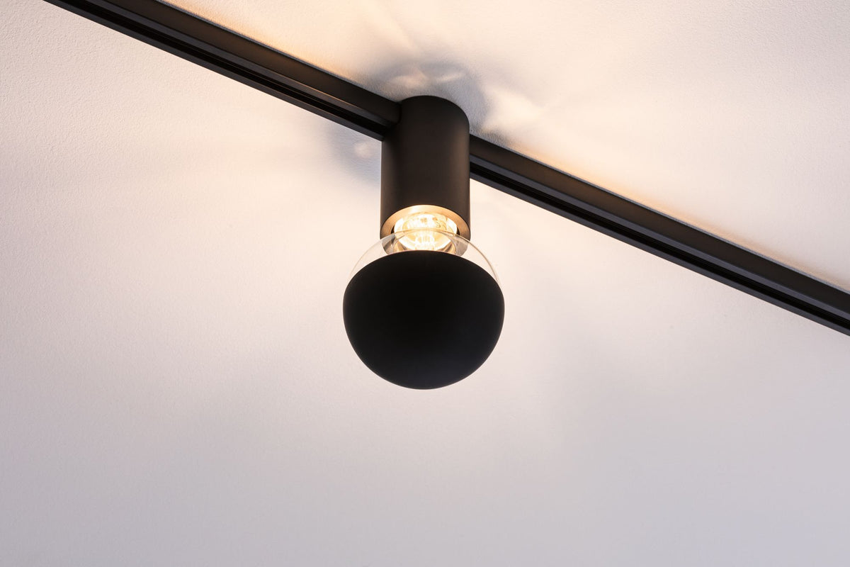 Paulmann URail Ceiling Socket max1x20W E27 Schwarz 230V Metall