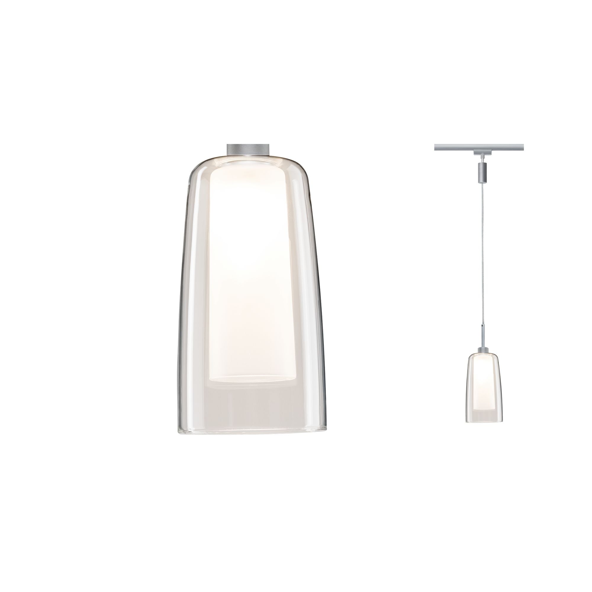 Paulmann URail LED Pendulum Arido II 1x5W GU10 Chrom matt/Klar/Satin 230V Metall/Glas